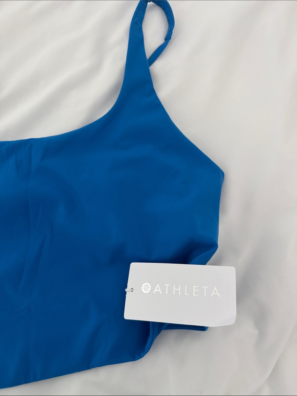 Athleta Blue Longline Sports Bra Size M NWT Medium Support Athletic Tank - Picture 3 of 6